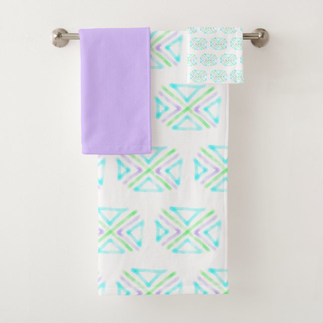 Ensemble de serviettes de bain lagon (En situation)