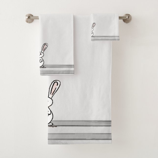 Ensemble de serviettes de bain Lapin figdewdrops (En situation)