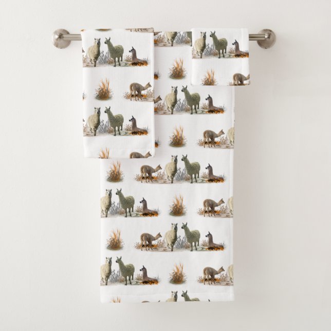 Ensemble de serviettes de bain Llama Meadow (chois (En situation)