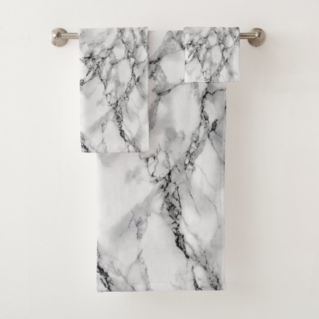 Ensemble de serviettes de bain Marbre blanc (En situation)