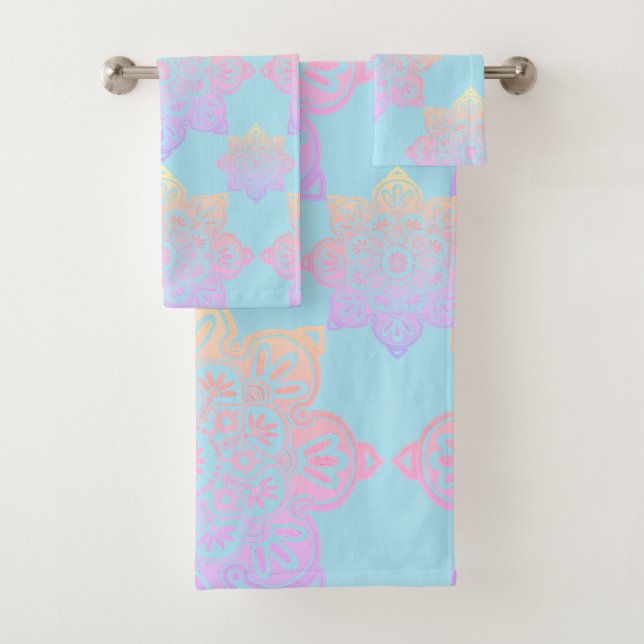 Ensemble de serviettes de bain, Médaillons Boho Su (En situation)