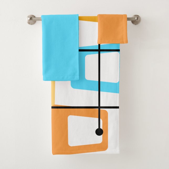 Ensemble de serviettes de bain moderne du milieu d (En situation)