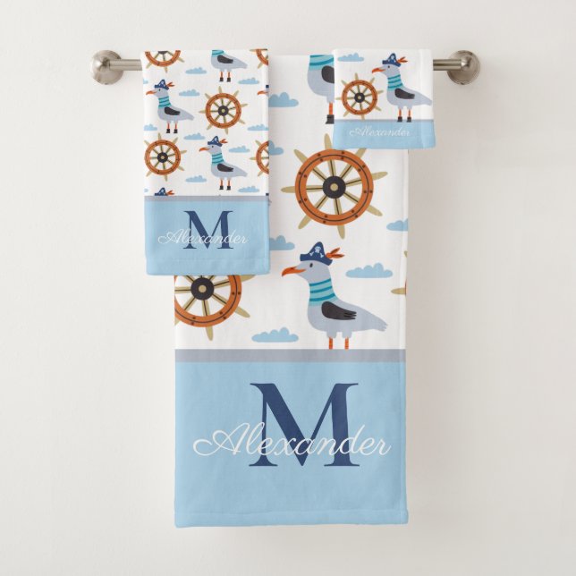Ensemble de serviettes de bain Monogram (En situation)