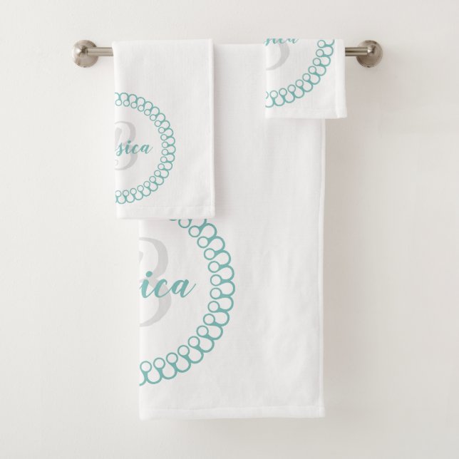 Ensemble de serviettes de bain Monogramme en cercl (En situation)