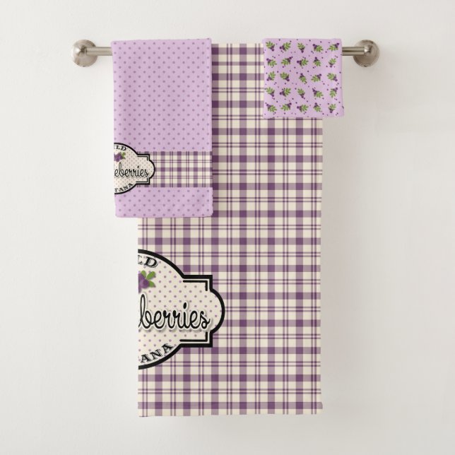 Ensemble de serviettes de bain Montana Huckleberry (En situation)
