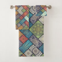 Ensemble de serviettes de bain Motif en diagonale 