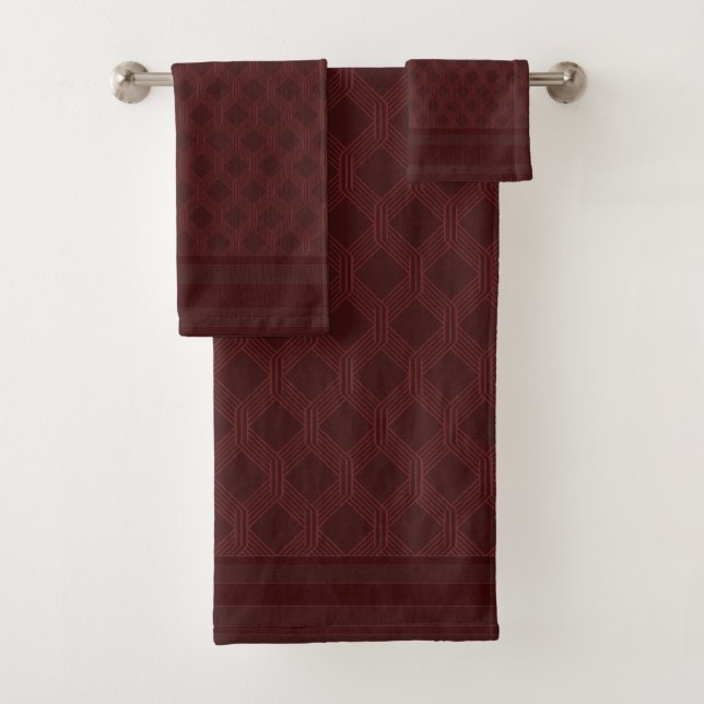 Ensemble de serviettes de bain Motif géométrique e (En situation)