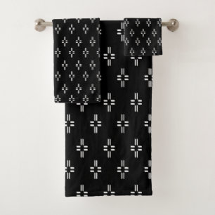 Ensemble de serviettes de bain noir et blanc
