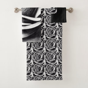 Ensemble de serviettes de bain noir et blanc