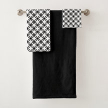 Ensemble de serviettes de bain noir et blanc