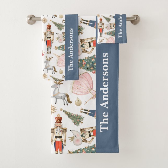 Ensemble de serviettes de bain Noisette de Noël (En situation)