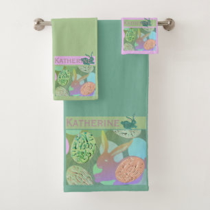 Ensemble de serviettes de bain oeufs de lapin de P