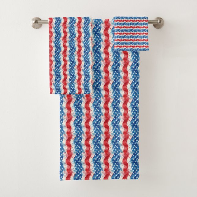 Ensemble de serviettes de bain Patriotic USA (En situation)