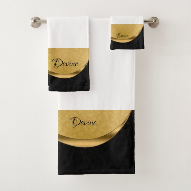 Ensemble de serviettes de bain personnalisées en n (En situation)