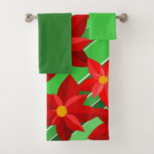Ensemble de serviettes de bain Poinsettias