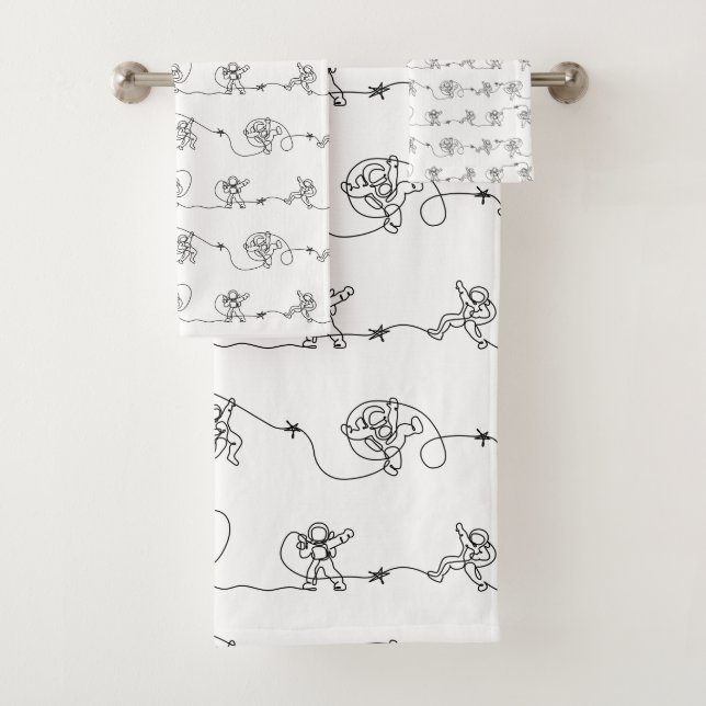 Ensemble de serviettes de bain pour astronaute (En situation)