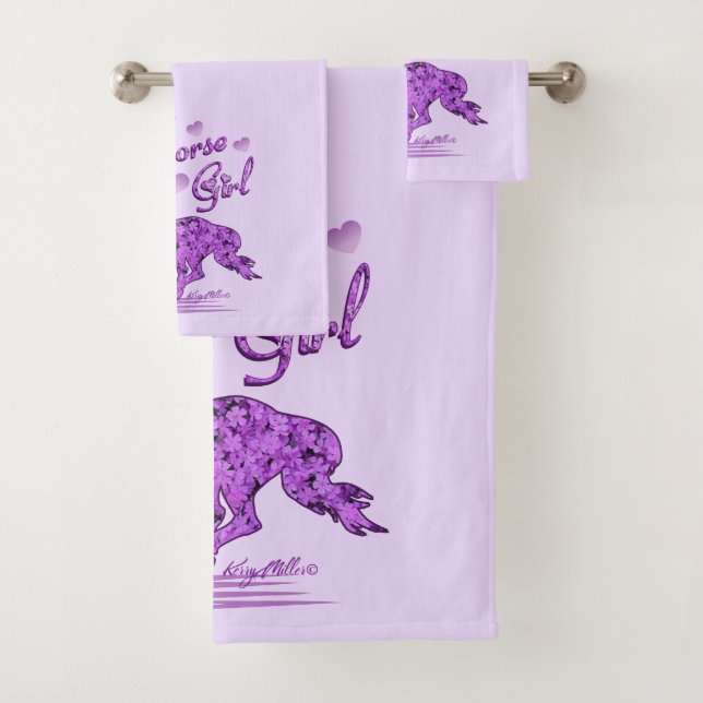 Ensemble de serviettes de bain pour chevaux (En situation)