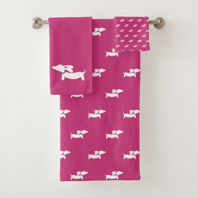 Ensemble de serviettes de bain pour Dachshund | 3  (En situation)