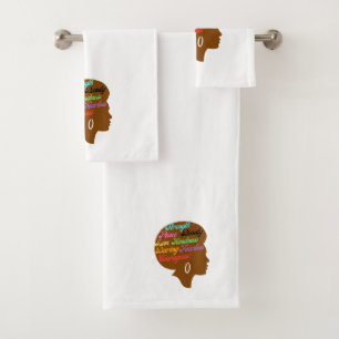 Ensemble de serviettes de bain pour femmes Afro