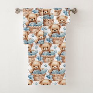 Ensemble de serviettes de bain pour garçon Ours
