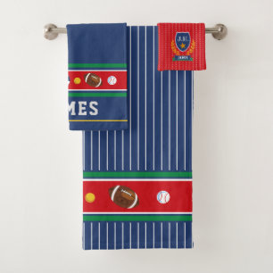 Ensemble de serviettes de bain pour garçons Marine