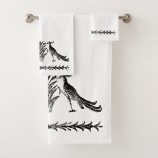 Ensemble de serviettes de bain pour oiseaux noirs 