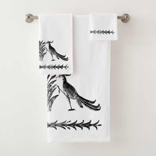 Ensemble de serviettes de bain pour oiseaux noirs  (En situation)
