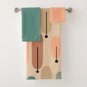 Ensemble de serviettes de bain rétro Arbres atomiq