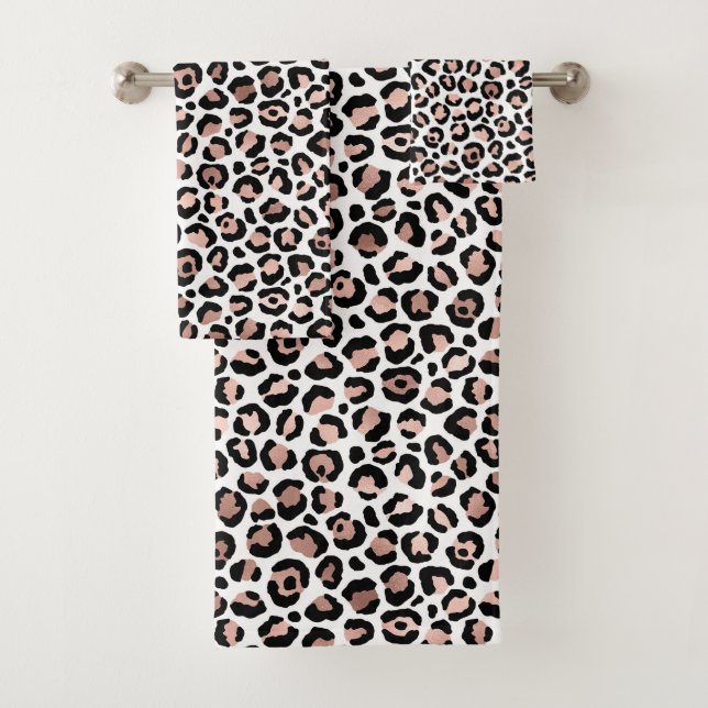 Ensemble de serviettes de bain rose Gold et Black  (En situation)