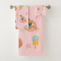 Ensemble de serviettes de bain rose pastel pour so
