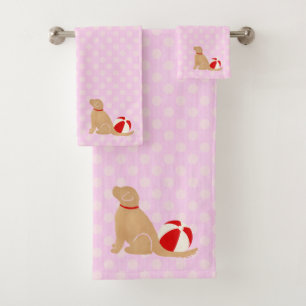 Ensemble de serviettes de bain roses pour chiens d