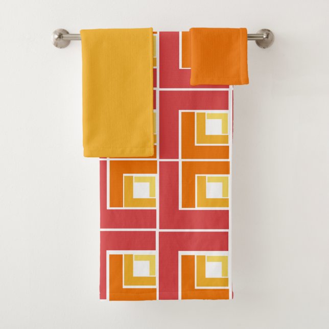 Ensemble de serviettes de bain rousses Topsy (En situation)