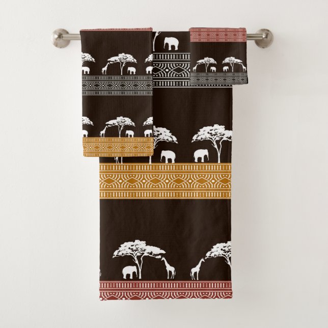 Ensemble de serviettes de bain Safari Africain (En situation)