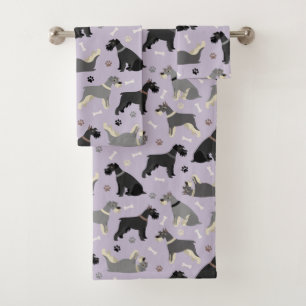 Ensemble de serviettes de bain Schnauzer Paws et B