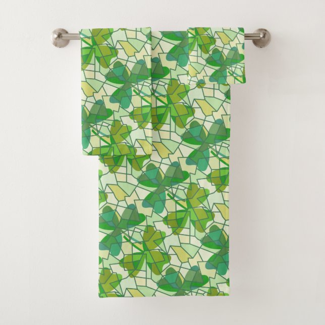 Ensemble de serviettes de bain shamrock (En situation)