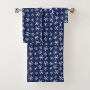 Ensemble de serviettes de bain Snowflake Navy