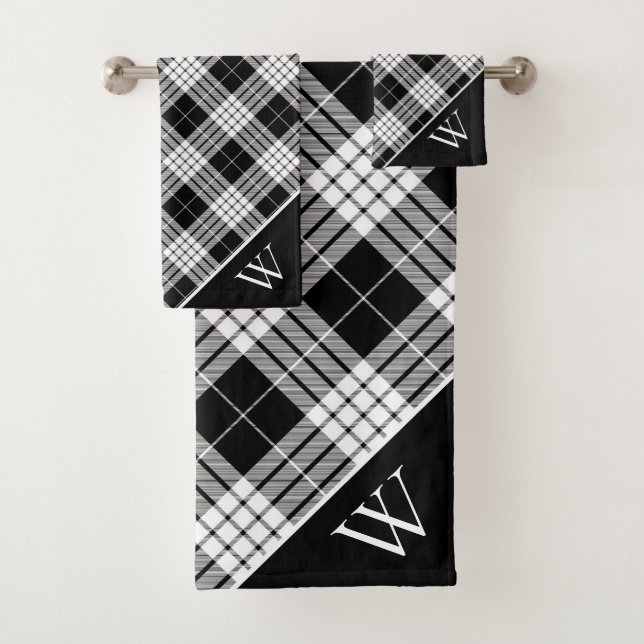 Ensemble De Serviettes De Bain Tartan Monogramme (En situation)
