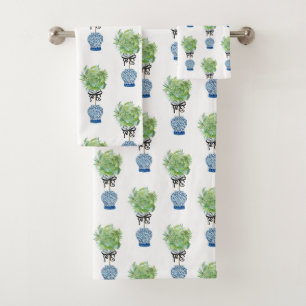 Ensemble de serviettes de bain Topiary Blue Ginger