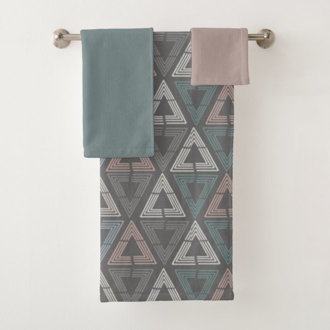 Ensemble de serviettes de bain Triangles scandinav (En situation)