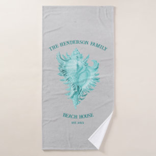 Ensemble de serviettes de bain turquoise Conch She