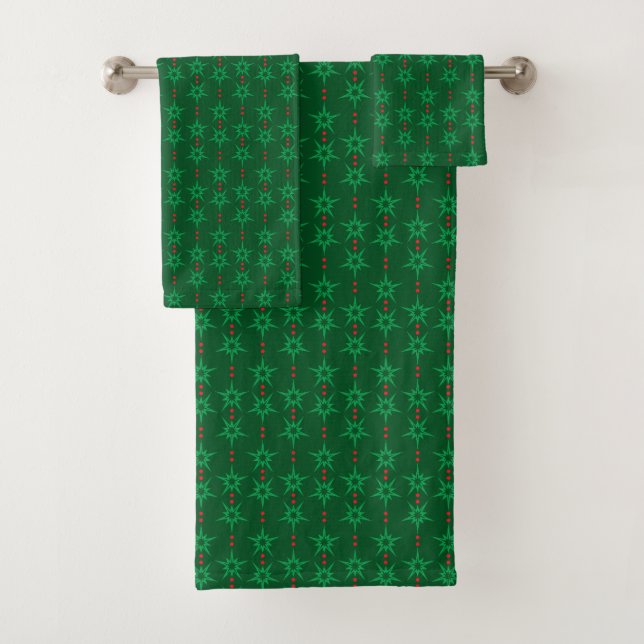 Ensemble De Serviettes De Bain Vert Mid Garland (En situation)