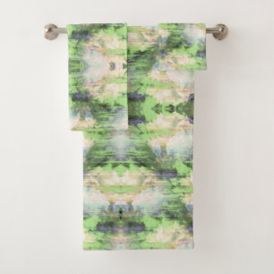 Ensemble de serviettes de bain vert nature