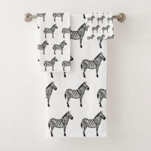 Ensemble de serviettes de bain Zebra Safari Peintu