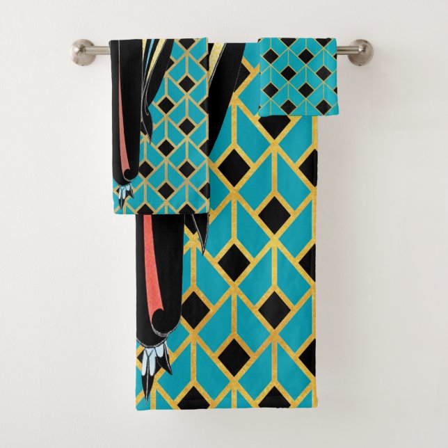 Ensemble de serviettes de bains pour dames ERTE (En situation)