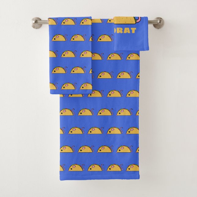 Ensemble de serviettes de bains Taco Rat (En situation)
