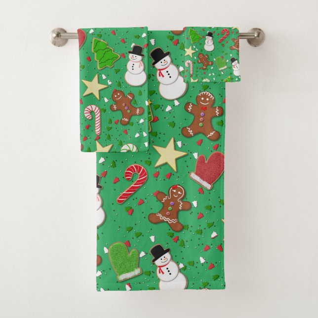 Ensemble de serviettes de biscuits de Noël (En situation)