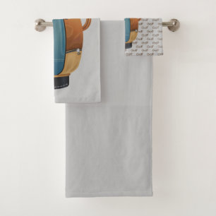 Ensemble de serviettes de conception de texte en m