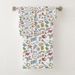 Ensemble de serviettes de Motif Cute Kawaii