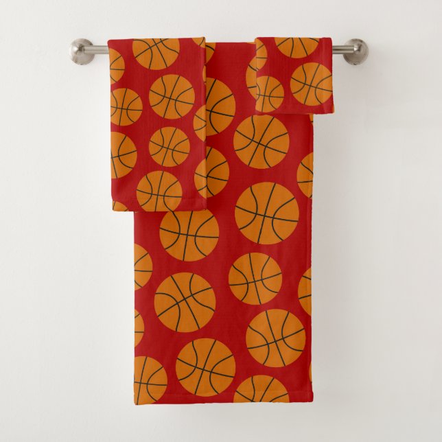 Ensemble de serviettes de motif de sport de basket (En situation)