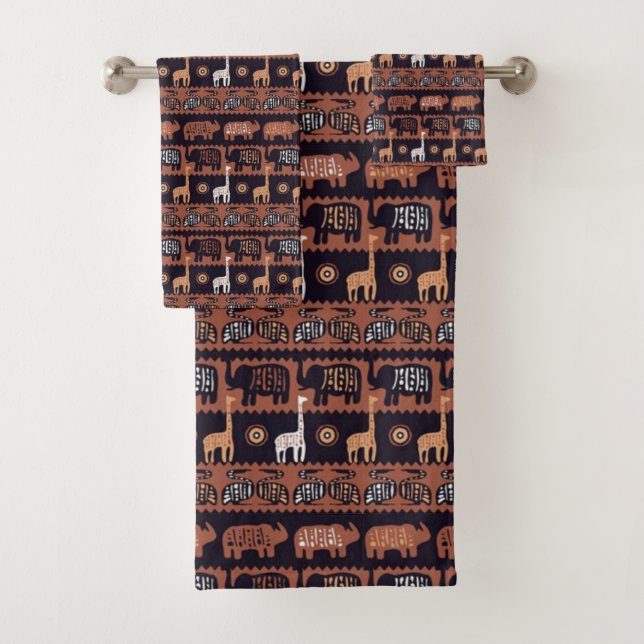 Ensemble de serviettes de motif pour animaux triba (En situation)